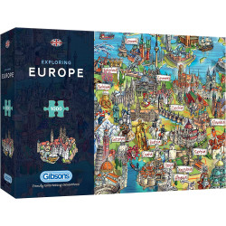 Gibsons Exploring Europe (Maria Rabinky) 1000 Piece Jigsaw Puzzle