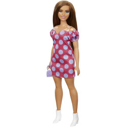 Barbie Fashionistas Doll 171, Curvy, Vitiligo, Long Brunette Hair