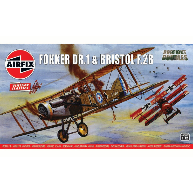 Airfix Vintage Classics Fokker Dr.1 & Bristol F.2b Dogfight Double A02141v