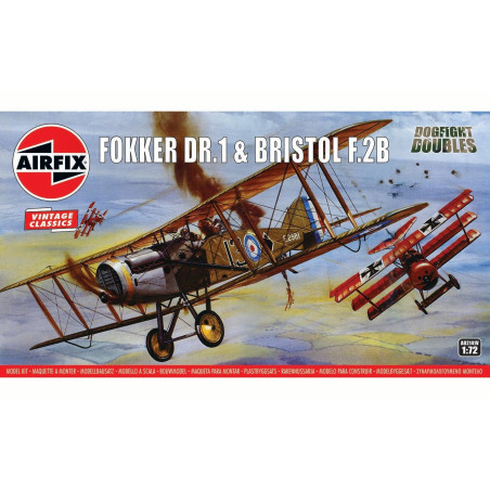Airfix Vintage Classics Fokker Dr.1 & Bristol F.2b Dogfight Double A02141v
