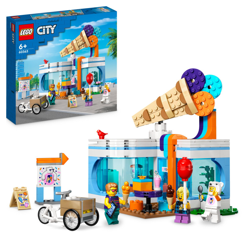 Lego City Ice-Cream Shop Set With Toy Cart Bike 60363