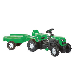 Dolu Ranchero Pedal Tractor With Trailer Green
