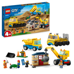 Lego City Construction Trucks And Wrecking Ball Crane