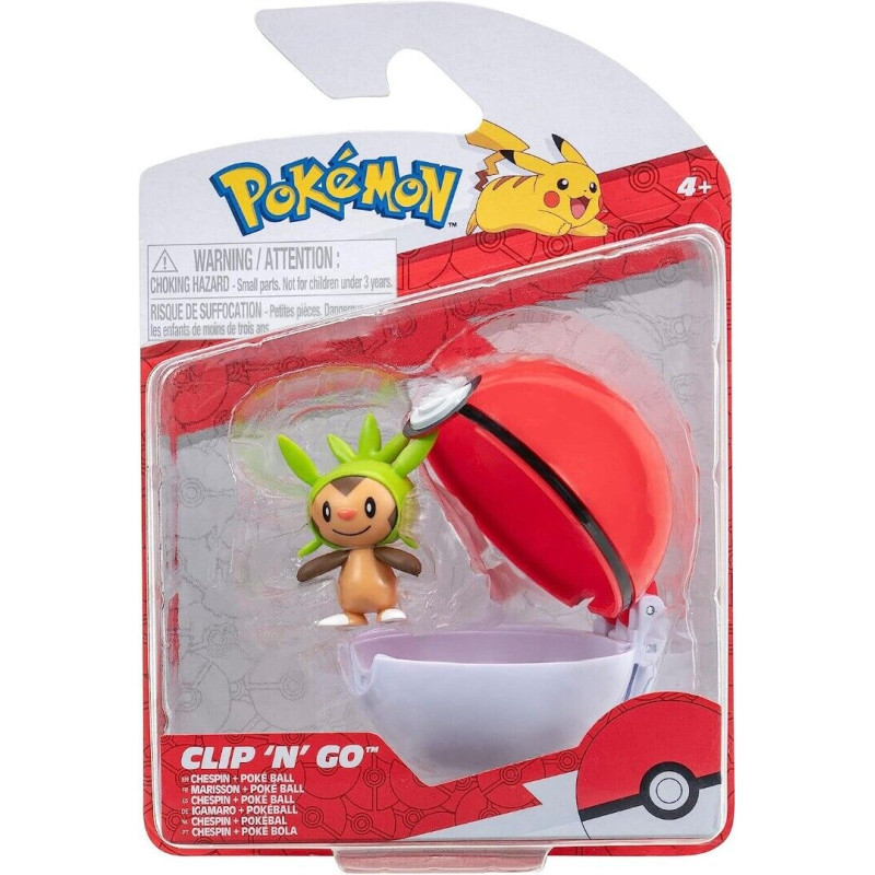 Pokemon Clip 'N' Go - Chespin And Poke Ball