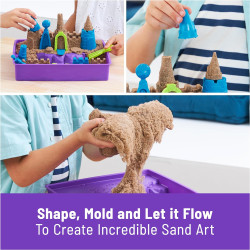 Kinetic Sand, Deluxe Beach Castle Playset With 1.13kg Of Beach Sand, Includes Moulds And Tools