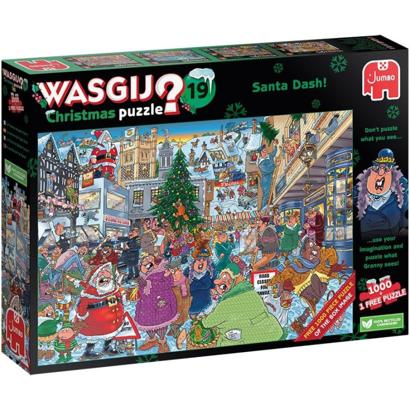 Jumbo Wasgij Christmas 19 - Santa Dash, Jigsaw Puzzle For Adults, 2 X 1000 Piece Jumbo Wasgij Christmas 19 - Santa Dash, Jigsaw Puzzle For Adults, 2 X 1000 Piece