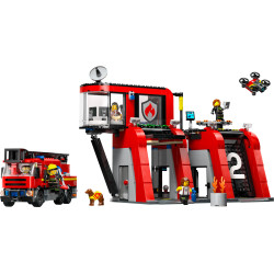 Lego City Fire Rescue Fire Station With Fire Engine 60414