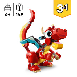 Lego Creator 3in1 Red Dragon Toy With Animal Figures 31145