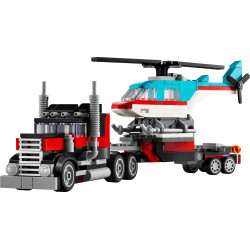 Lego Creator 3in1 Flatbed Truck With Helicopter Toy 31146