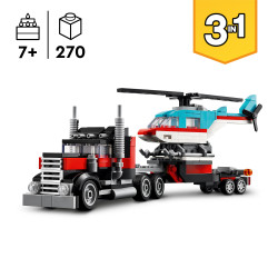 Lego Creator 3in1 Flatbed Truck With Helicopter Toy 31146