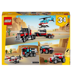 Lego Creator 3in1 Flatbed Truck With Helicopter Toy 31146