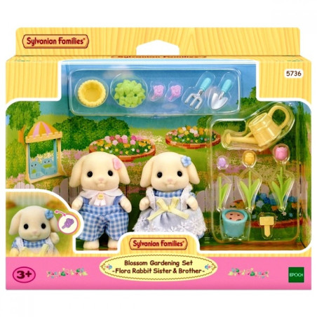 Sylvanian Families Blossom Gardening Set - Flora Rabbit Brother & Sister 5736