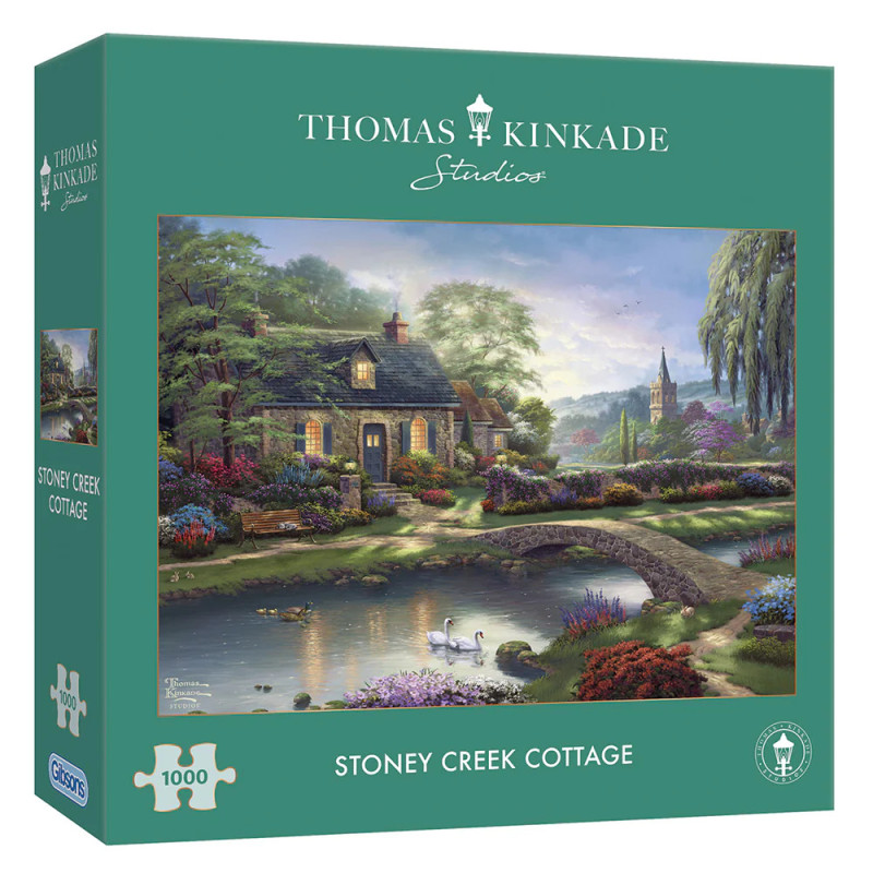 Gibsons Thomas Kinkade Stoney Creek Cottage 1000 Piece Jigsaw Puzzle