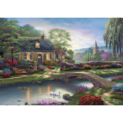 Gibsons Thomas Kinkade Stoney Creek Cottage 1000 Piece Jigsaw Puzzle