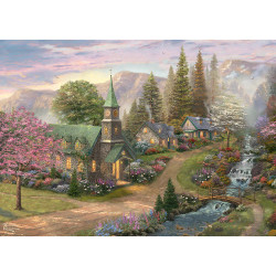 Gibsons Thomas Kinkade Sunday Morning Chapel 1000 Piece Jigsaw Puzzle