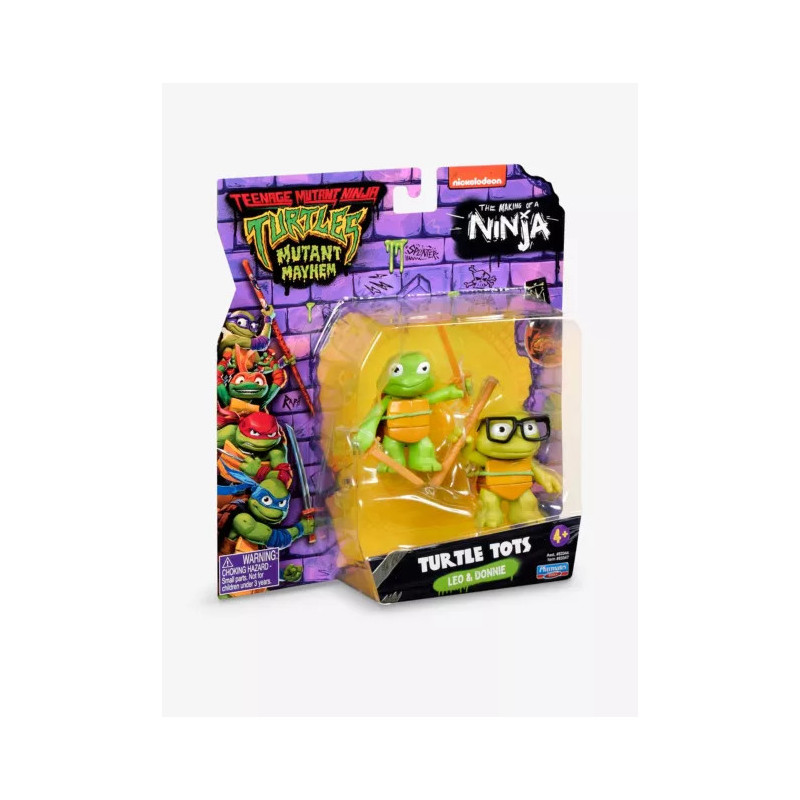 Mutant Mayhem Turtle Tots Leonardo and Donatello toy figurines 8.5cm