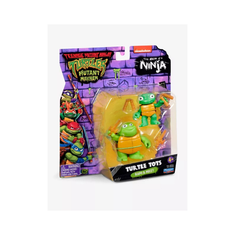 Mutant Mayhem Turtle Tots Michelangelo and Raphael toy figurines 8.5cm