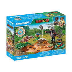 Playmobil Dino Stegosaurus nest with egg thief 71526