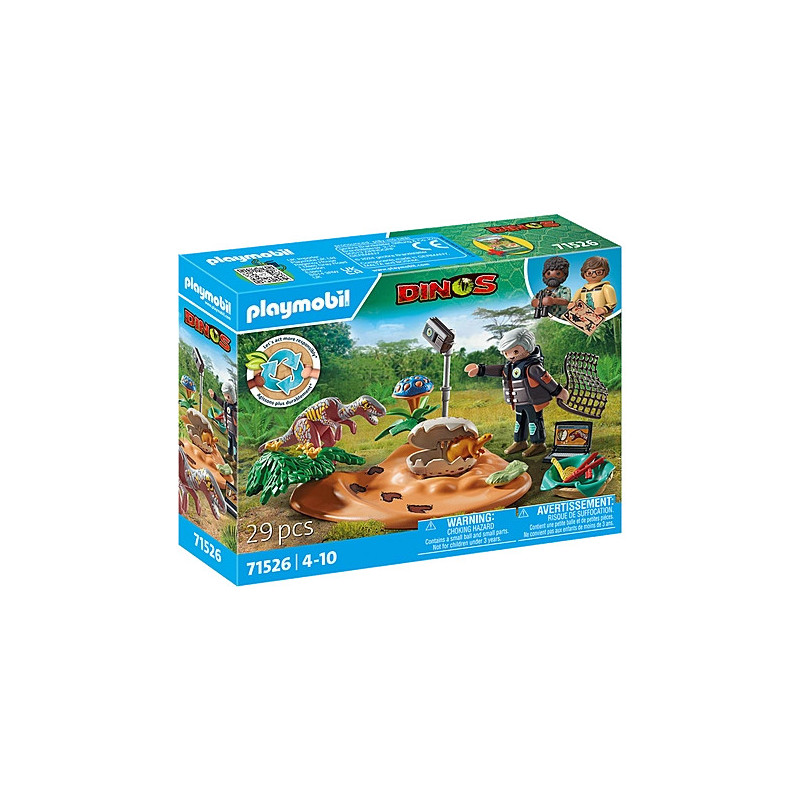 Playmobil Dino Stegosaurus nest with egg thief 71526