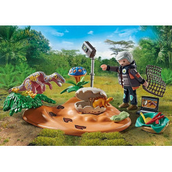 Playmobil Dino Stegosaurus nest with egg thief 71526