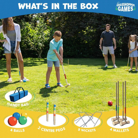 Toyrific Grasshopper Games  Wooden Croquet Set