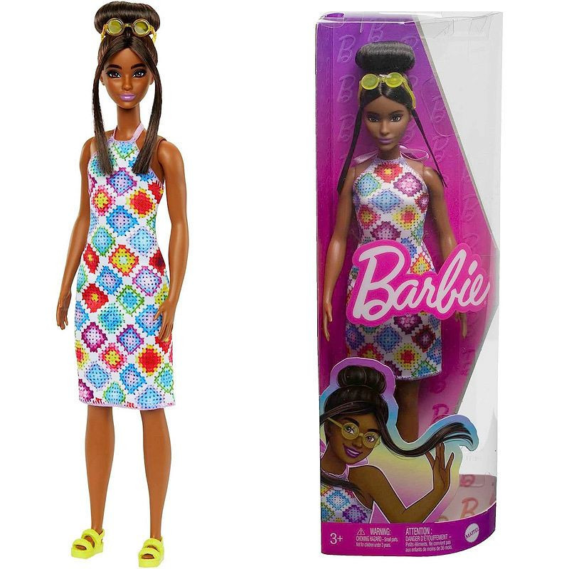Barbie Fashionista Doll - 210 with Bun and Crochet Halter Dress Barbie Fashionista Doll - 210 with Bun and Crochet Halter Dress