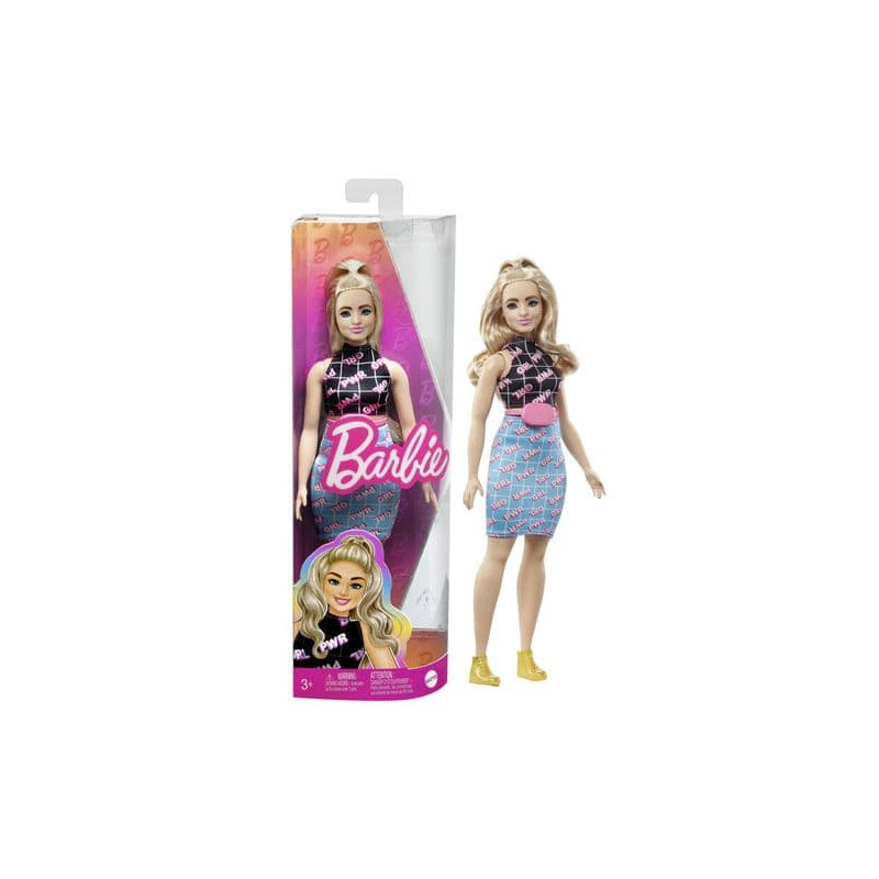 Barbie Fashionistas Doll - 202 Curvy Blonde in Girl Power Outfit Barbie Fashionistas Doll - 202 Curvy Blonde in Girl Power Outfit