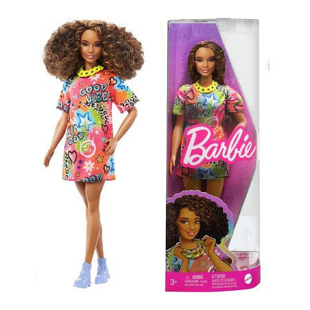 Barbie Fashionistas Doll 201 in Graffiti Print Shirt-Dress