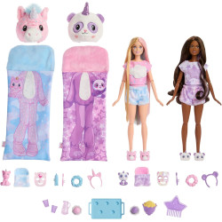 Barbie Cutie Reveal Slumber Party Gift Set, 2 Dolls with Surprises and Accesories