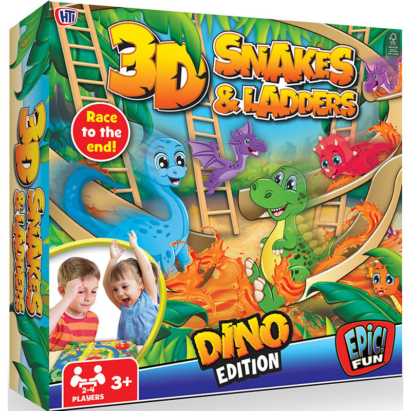 Dino Edition 3D Snakes and Ladders Dinosaurs Dino Edition 3D Snakes and Ladders Dinosaurs