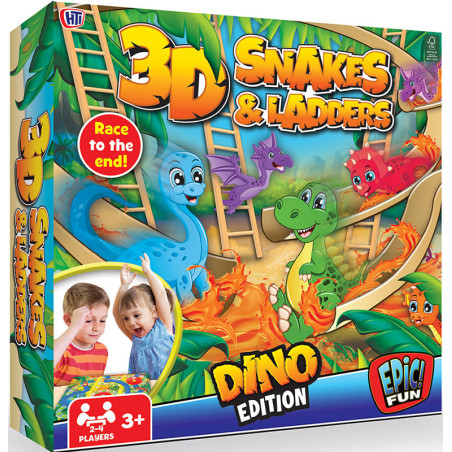 Dino Edition 3D Snakes and Ladders Dinosaurs