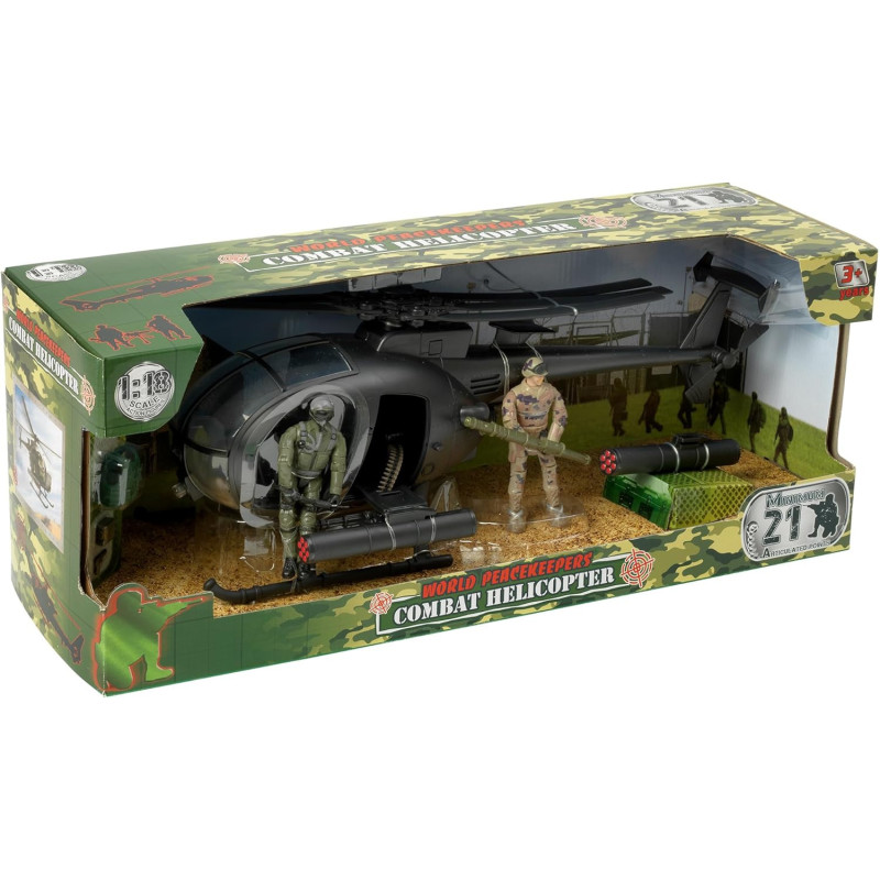 World Peacekeepers Combat Helicopter with Military Figures 1:18 World Peacekeepers Combat Helicopter with Military Figures 1:18