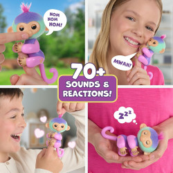 Fingerlings Interactive Magic Mood  Baby Monkey Norah (Teal & Purple)