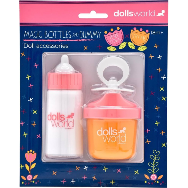 Dollsworld Magic Baby Doll Bottles & Dummy Set Dollsworld Magic Baby Doll Bottles & Dummy Set