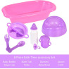 Baby Doll Bath and Bottle 8 Piece Baby Toy Bath Time Accessories Set