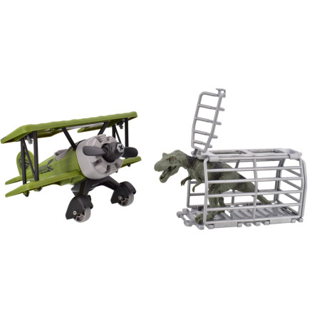 Jurassic Era Dinosaur Dino Rescue Plane and Cage Set Tyrannosaurus Rex