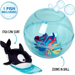 Zhu Zhu Aquarium Bubble Ball & Surfboard Starter Playset WITH Fish