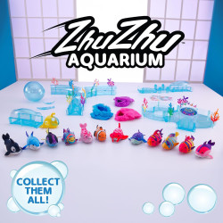 Zhu Zhu Aquarium Bubble Ball & Surfboard Starter Playset WITH Fish