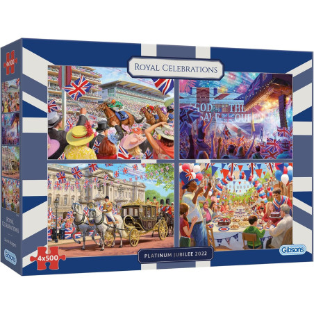 Royal Celebrations: Platinum Jubilee 4 x 500 Piece Jigsaw Puzzle