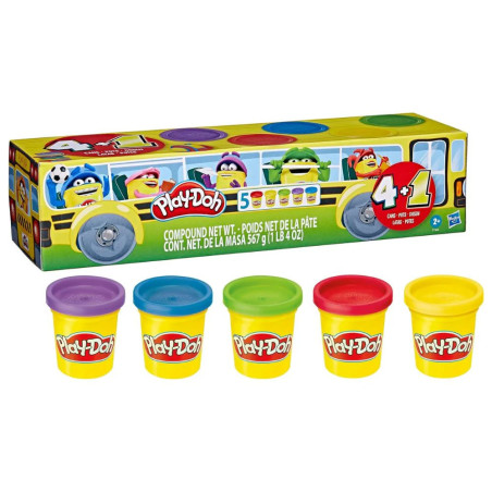 Play-Doh 4+1 Cans/Tubs Of Dough