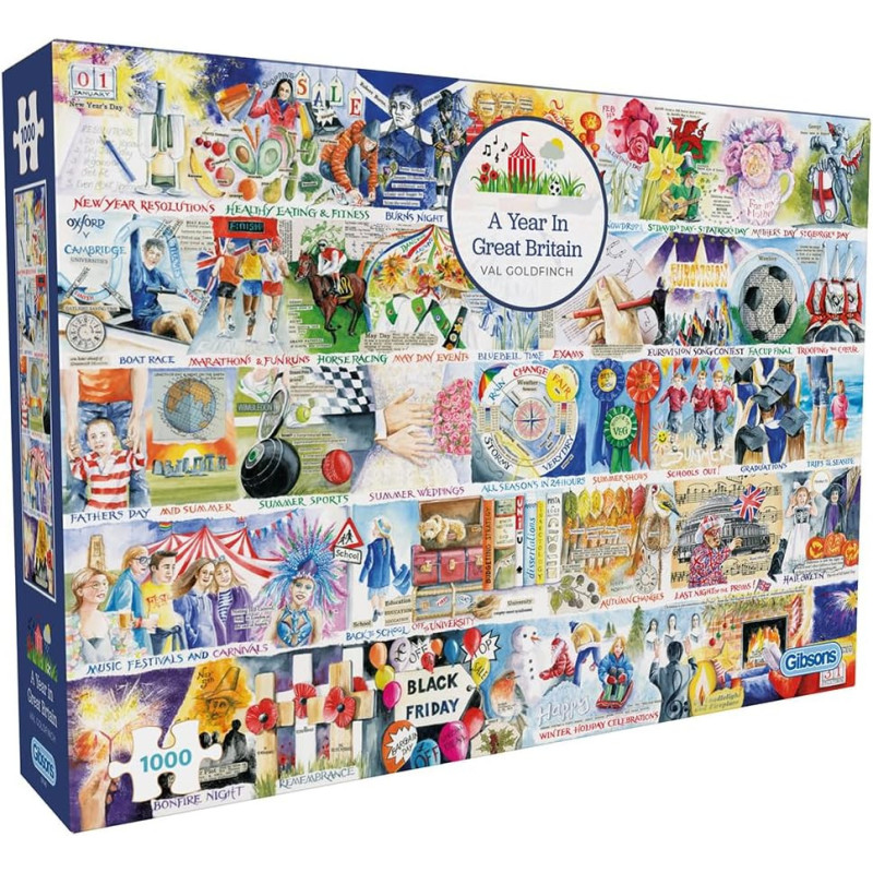 Gibsons A Year in Great Britain 1000 Piece Jigsaw Puzzle Gibsons A Year in Great Britain 1000 Piece Jigsaw Puzzle