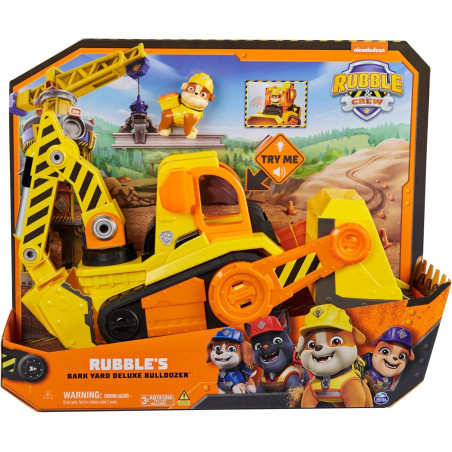 Paw Patrol Rubble and Crew, Bark Yard Deluxe Bulldozer Construction Truck