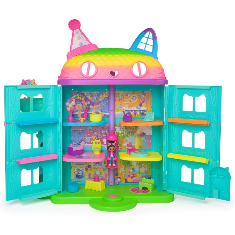 Gabby’s Dollhouse 14-Piece Rainbow-Themed Celebration Dollhouse