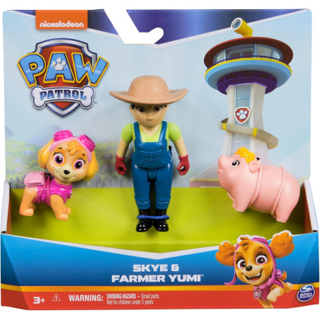 Paw Patrol Skye, Farmer Yumi and Piggie Figures