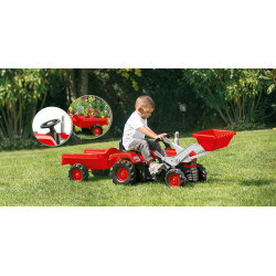 Tractor with Full Trailer and Bucket Pedal Red  8152