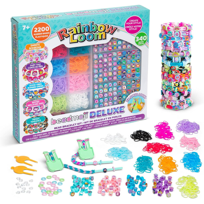 Rainbow Loom Beadmoji Deluxe Kit Bracelet Maker with Unique Messaging Beads