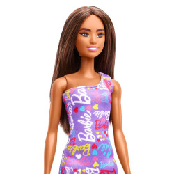 Barbie Fashion Doll Pink Logo Print Dress