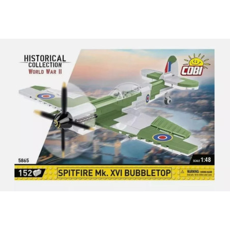 Historical Collection COBI-5865 WWII Supermarine Spitfire MK.XVI Bubbletop 152 bricks