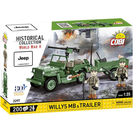 Historical Collection COBI Willys MB & Trailer 200 bricks