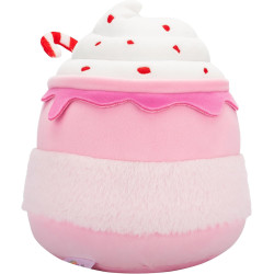 Squishmallows Original 7.5-Inch Ethel the Pink Candy Cane Hot Chocolate Holiday Plush Soft Toy